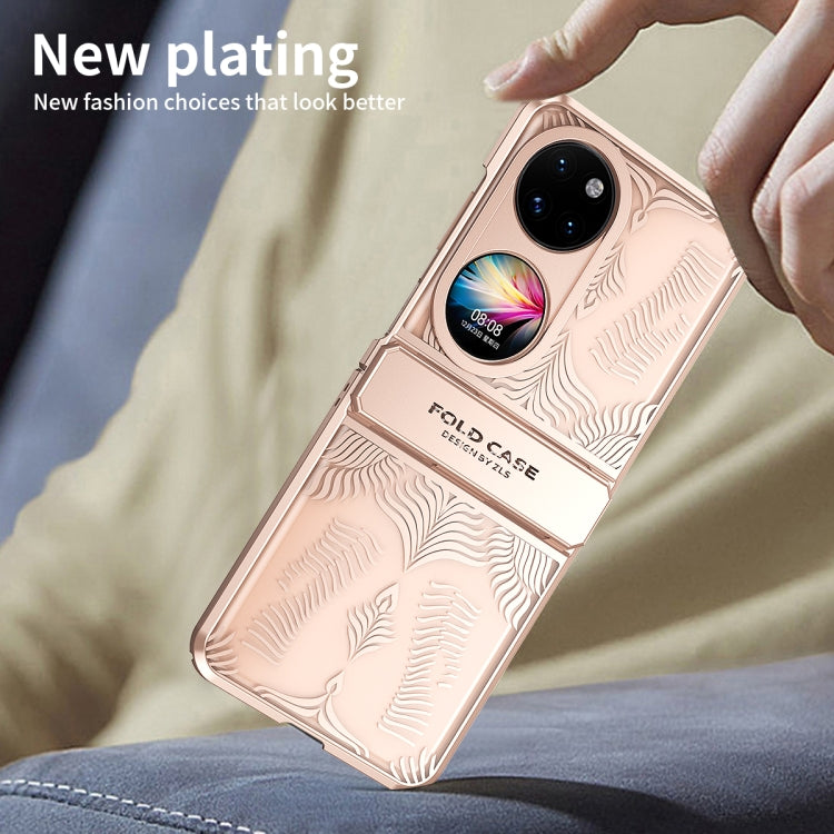 For Huawei P50 Pocket Angel Wings Electroplated Frosted Phone Case(Rose Gold) - Huawei Cases by PMC TechLife | Online Shopping South Africa | PMC TechLife | Buy Now Pay Later Mobicred