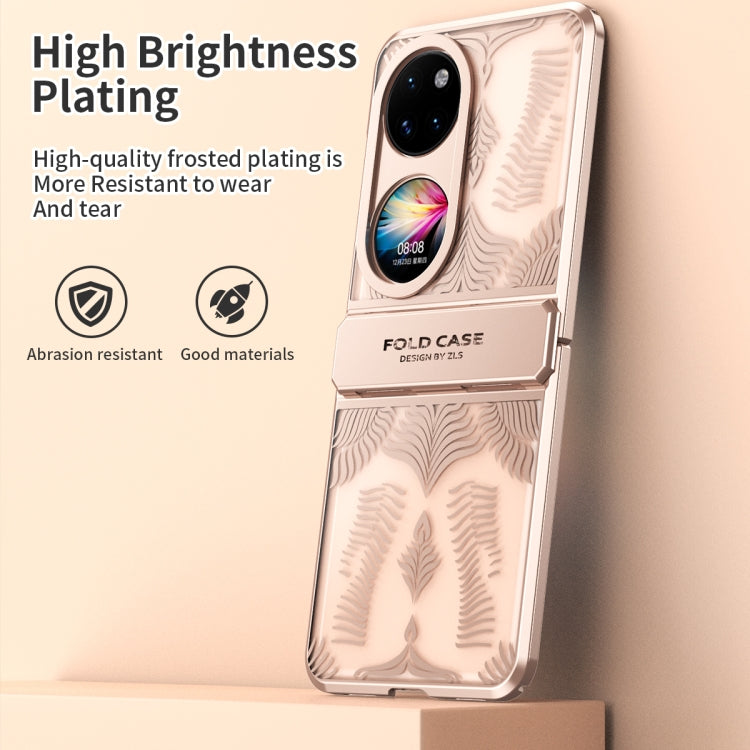 For Huawei P50 Pocket Angel Wings Electroplated Frosted Phone Case(Rose Gold) - Huawei Cases by PMC TechLife | Online Shopping South Africa | PMC TechLife | Buy Now Pay Later Mobicred
