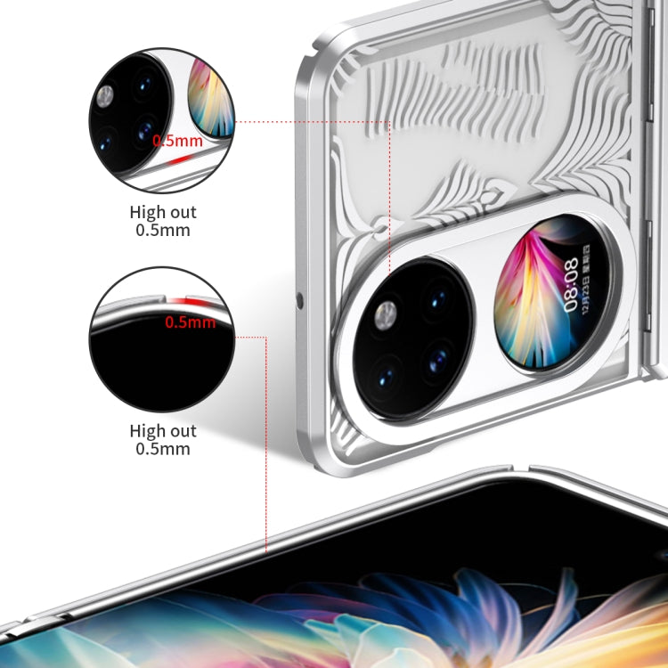 For Huawei P50 Pocket Angel Wings Electroplated Frosted Phone Case(Silver) - Huawei Cases by PMC TechLife | Online Shopping South Africa | PMC TechLife | Buy Now Pay Later Mobicred