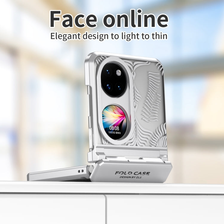 For Huawei P50 Pocket Angel Wings Electroplated Frosted Phone Case(Silver) - Huawei Cases by PMC TechLife | Online Shopping South Africa | PMC TechLife | Buy Now Pay Later Mobicred