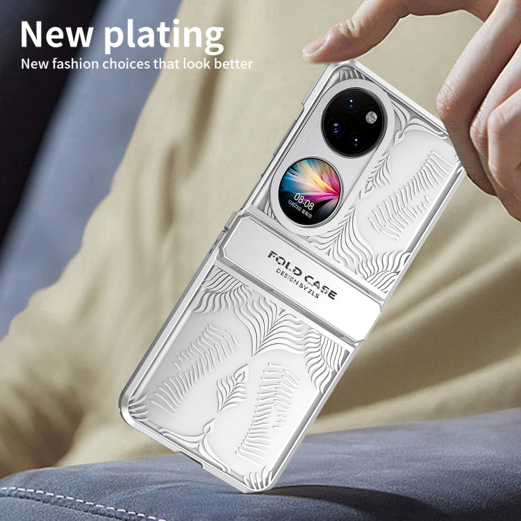 For Huawei P50 Pocket Angel Wings Electroplated Frosted Phone Case(Silver) - Huawei Cases by PMC TechLife | Online Shopping South Africa | PMC TechLife | Buy Now Pay Later Mobicred