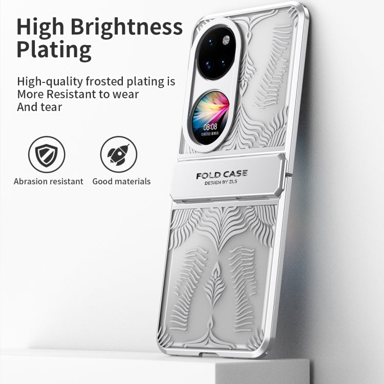 For Huawei P50 Pocket Angel Wings Electroplated Frosted Phone Case(Silver) - Huawei Cases by PMC TechLife | Online Shopping South Africa | PMC TechLife | Buy Now Pay Later Mobicred