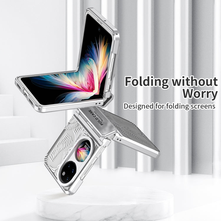 For Huawei P50 Pocket Angel Wings Electroplated Frosted Phone Case(Silver) - Huawei Cases by PMC TechLife | Online Shopping South Africa | PMC TechLife | Buy Now Pay Later Mobicred