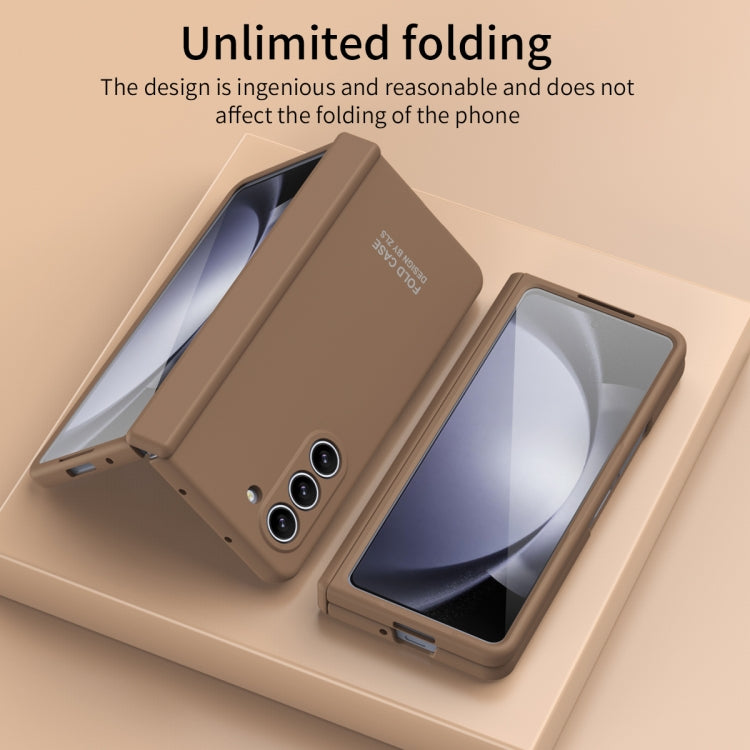For Samsung Galaxy Z Fold5 Extraordinary Series Hinged Folding Full Phone Case(Coffee) - Galaxy Z Fold5 Cases by PMC TechLife | Online Shopping South Africa | PMC TechLife