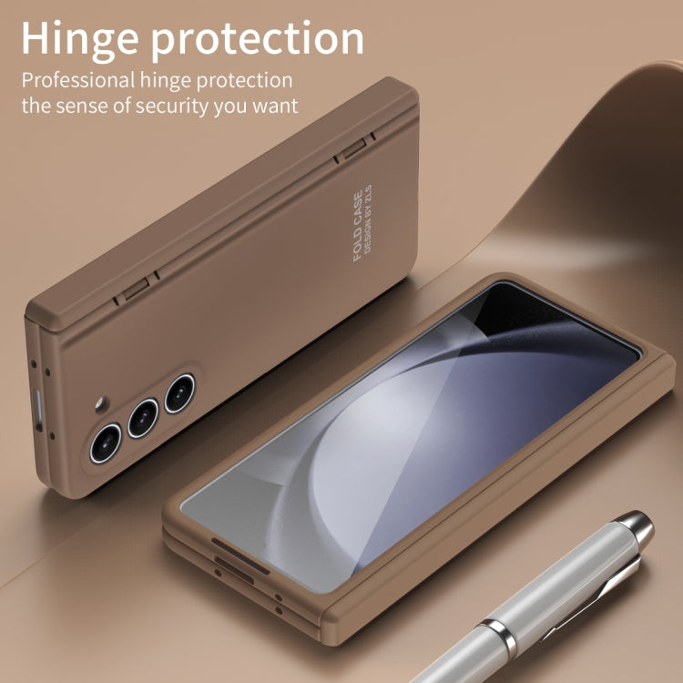For Samsung Galaxy Z Fold5 Extraordinary Series Hinged Folding Full Phone Case with Pen Slot & Stylus(Coffee) - free shipping - PMC TechLife - Order now!