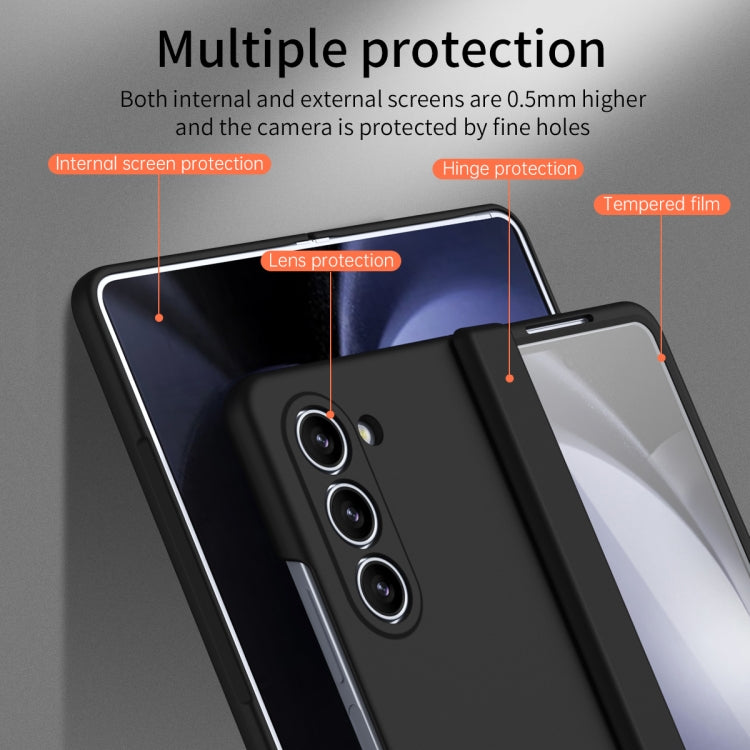 For Samsung Galaxy Z Fold5 Extraordinary Series Hinged Folding Full Phone Case with Pen Slot & Stylus(Black) - Galaxy Z Fold5 Cases by PMC TechLife | Online Shopping South Africa | PMC TechLife