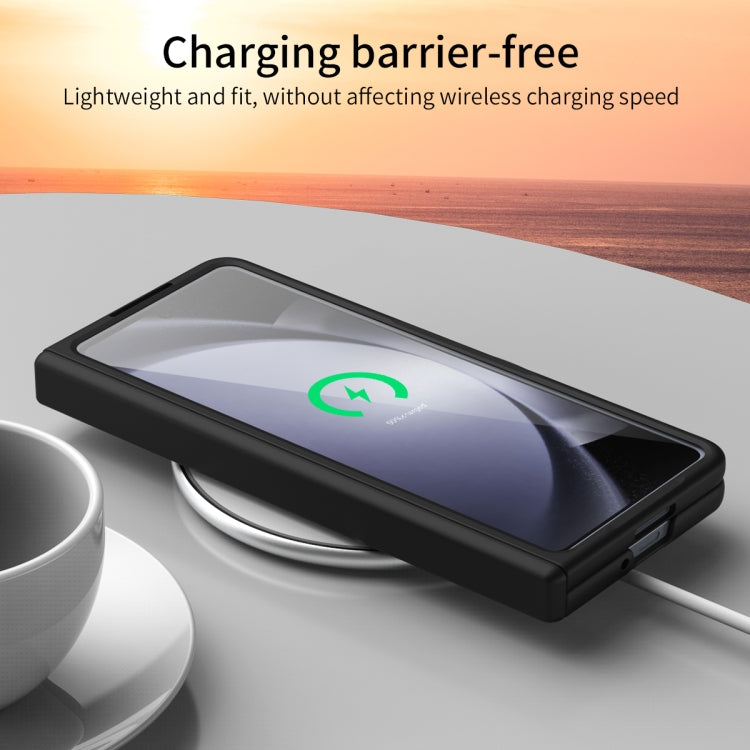 For Samsung Galaxy Z Fold5 Extraordinary Series Hinged Folding Full Phone Case with Pen Slot & Stylus(Black) - Galaxy Z Fold5 Cases by PMC TechLife | Online Shopping South Africa | PMC TechLife
