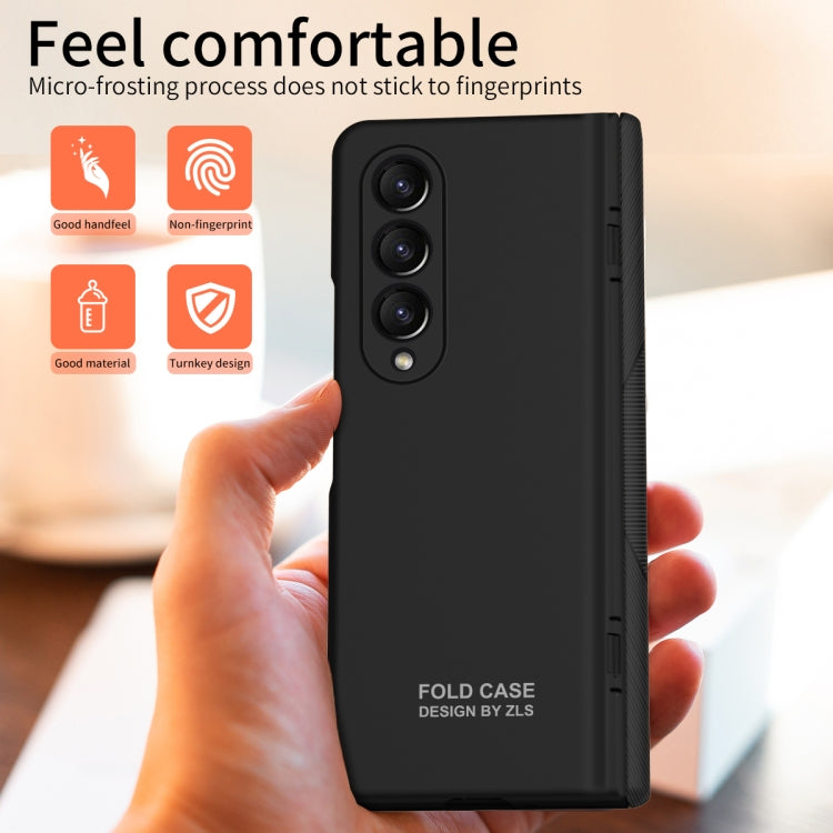 For Samsung Galaxy Z Fold4 5G Extraordinary Series Hinged Folding Full Phone Case with Pen Slot & Stylus(Black) - Galaxy Z Fold4 5G Cases by PMC TechLife | Online Shopping South Africa | PMC TechLife