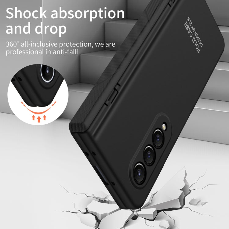 For Samsung Galaxy Z Fold4 5G Extraordinary Series Hinged Folding Full Phone Case with Pen Slot & Stylus(Black) - Galaxy Z Fold4 5G Cases by PMC TechLife | Online Shopping South Africa | PMC TechLife