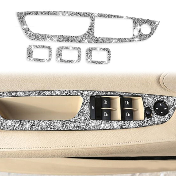 For BMW X5 E70 2008-2013 / X6 E71 2009-2014 Car Window Lift Panel Diamond Decoration Sticker, Low Configuration Left Drive - Car Interior Mouldings by PMC TechLife | Online Shopping South Africa | PMC TechLife | Buy Now Pay Later Mobicred