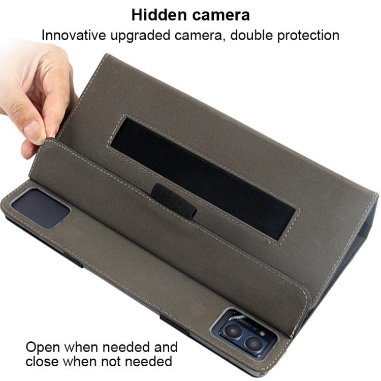For TCL NxtPaper 11 2-Folding Leather Tablet Case with Handrest & Pen Slot(Black) - Others by PMC TechLife | Online Shopping South Africa | PMC TechLife | Buy Now Pay Later Mobicred