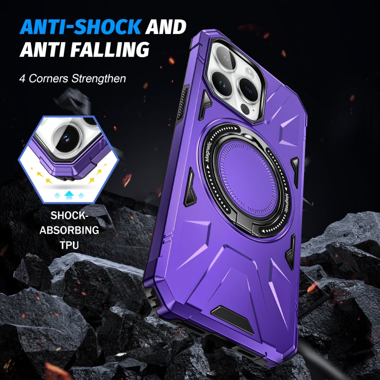 For iPhone 15 MagSafe Magnetic Shockproof Phone Case with Ring Holder(Purple) - iPhone 15 Cases by PMC TechLife | Online Shopping South Africa | PMC TechLife