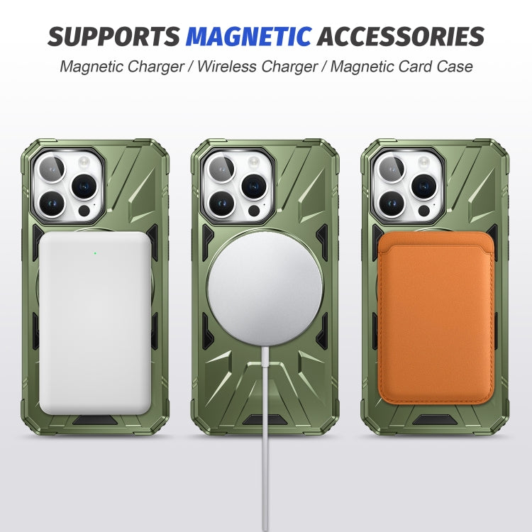 For iPhone 14 Plus MagSafe Magnetic Shockproof Phone Case with Ring Holder(Dark Green) - iPhone 14 Plus Cases by PMC TechLife | Online Shopping South Africa | PMC TechLife