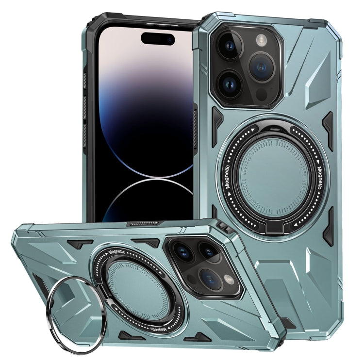 For iPhone 14 Pro Max MagSafe Magnetic Shockproof Phone Case with Ring Holder(Green) - iPhone 14 Pro Max Cases by PMC TechLife | Online Shopping South Africa | PMC TechLife
