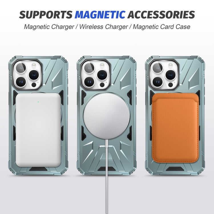 For iPhone 14 Pro Max MagSafe Magnetic Shockproof Phone Case with Ring Holder(Green) - iPhone 14 Pro Max Cases by PMC TechLife | Online Shopping South Africa | PMC TechLife