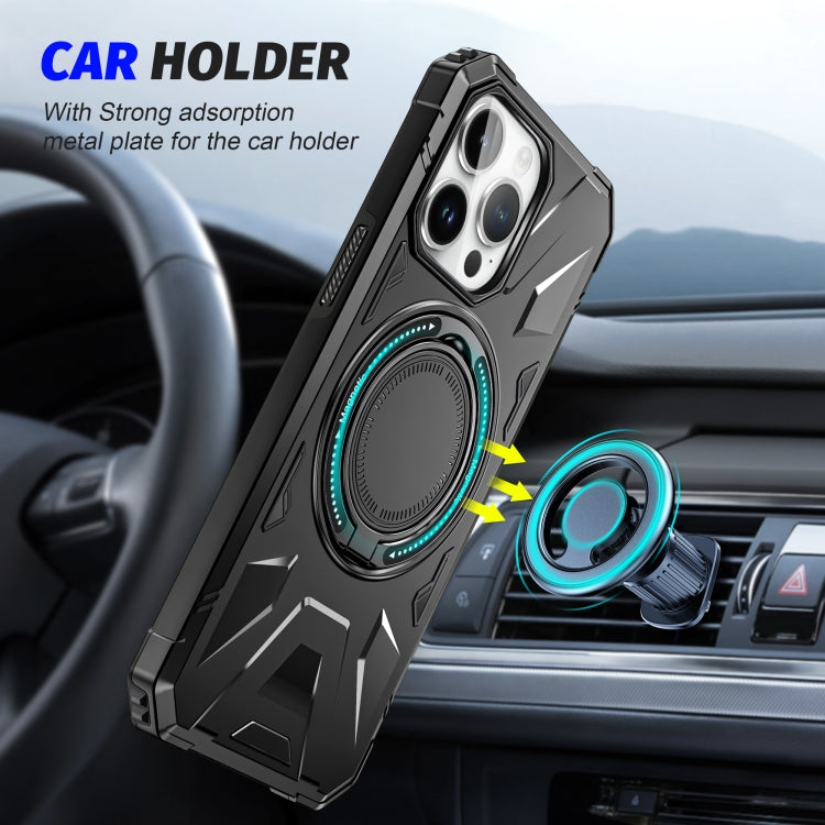 For iPhone 13 Pro Max MagSafe Magnetic Shockproof Phone Case with Ring Holder(Black) - iPhone 13 Pro Max Cases by PMC TechLife | Online Shopping South Africa | PMC TechLife | Buy Now Pay Later Mobicred