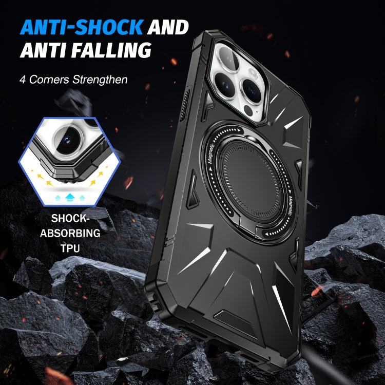 For iPhone 13 Pro Max MagSafe Magnetic Shockproof Phone Case with Ring Holder(Black) - iPhone 13 Pro Max Cases by PMC TechLife | Online Shopping South Africa | PMC TechLife | Buy Now Pay Later Mobicred