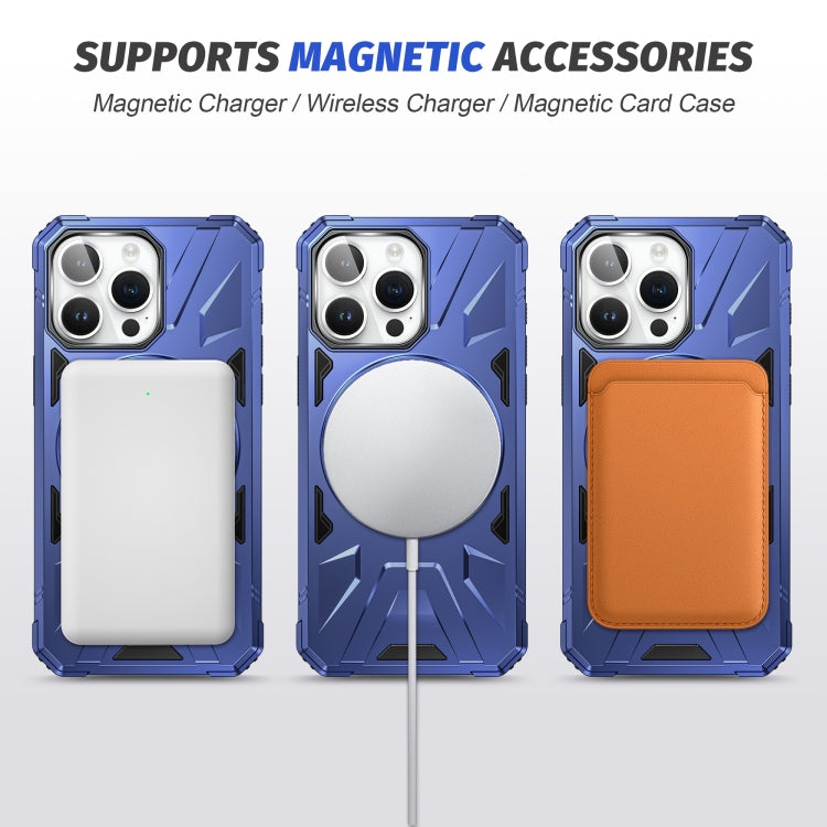For iPhone 13 Pro MagSafe Magnetic Shockproof Phone Case with Ring Holder(Navy Blue) - iPhone 13 Pro Cases by PMC TechLife | Online Shopping South Africa | PMC TechLife