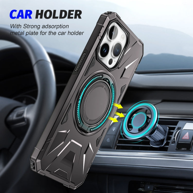 For iPhone 13 Pro MagSafe Magnetic Shockproof Phone Case with Ring Holder(Dark Grey) - iPhone 13 Pro Cases by PMC TechLife | Online Shopping South Africa | PMC TechLife
