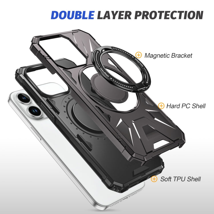 For iPhone 13 Pro MagSafe Magnetic Shockproof Phone Case with Ring Holder(Dark Grey) - iPhone 13 Pro Cases by PMC TechLife | Online Shopping South Africa | PMC TechLife