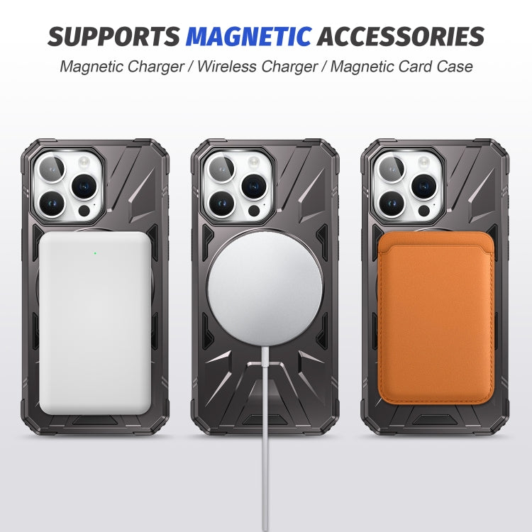For iPhone 13 Pro MagSafe Magnetic Shockproof Phone Case with Ring Holder(Dark Grey) - iPhone 13 Pro Cases by PMC TechLife | Online Shopping South Africa | PMC TechLife