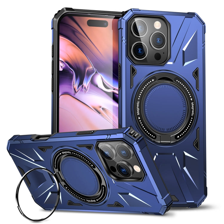 For iPhone 16 Pro Max MagSafe Magnetic Shockproof Phone Case with Ring Holder(Navy Blue) - iPhone 16 Pro Max Cases by PMC TechLife | Online Shopping South Africa | PMC TechLife | Buy Now Pay Later Mobicred