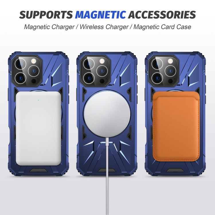 For iPhone 16 Pro Max MagSafe Magnetic Shockproof Phone Case with Ring Holder(Navy Blue) - iPhone 16 Pro Max Cases by PMC TechLife | Online Shopping South Africa | PMC TechLife | Buy Now Pay Later Mobicred