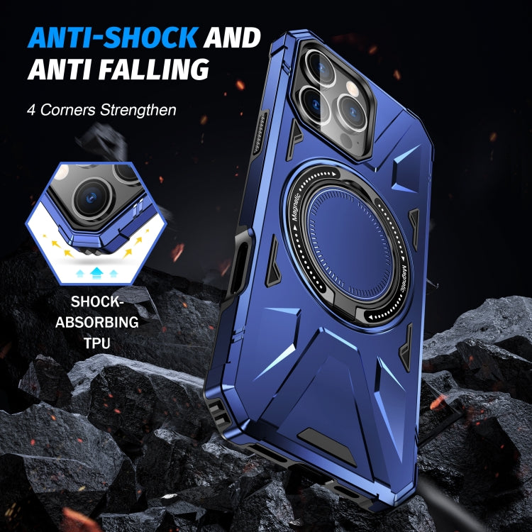 For iPhone 16 Pro Max MagSafe Magnetic Shockproof Phone Case with Ring Holder(Navy Blue) - iPhone 16 Pro Max Cases by PMC TechLife | Online Shopping South Africa | PMC TechLife | Buy Now Pay Later Mobicred