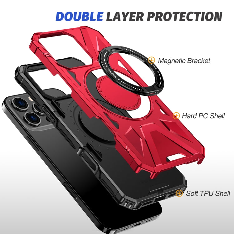 For iPhone 16 Pro MagSafe Magnetic Shockproof Phone Case with Ring Holder(Red) - iPhone 16 Pro Cases by PMC TechLife | Online Shopping South Africa | PMC TechLife | Buy Now Pay Later Mobicred