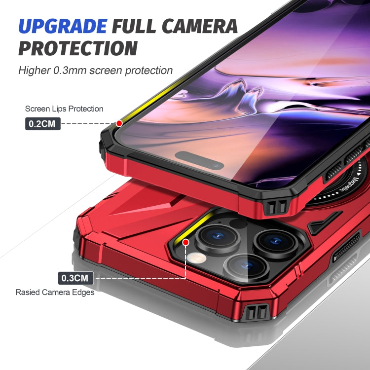 For iPhone 16 Pro MagSafe Magnetic Shockproof Phone Case with Ring Holder(Red) - iPhone 16 Pro Cases by PMC TechLife | Online Shopping South Africa | PMC TechLife | Buy Now Pay Later Mobicred