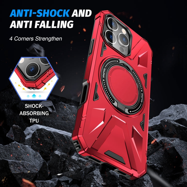 For iPhone 16 Pro MagSafe Magnetic Shockproof Phone Case with Ring Holder(Red) - iPhone 16 Pro Cases by PMC TechLife | Online Shopping South Africa | PMC TechLife | Buy Now Pay Later Mobicred