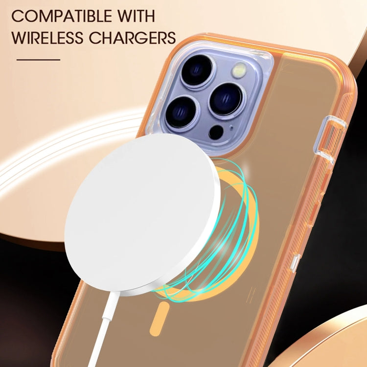 For iPhone 15 Plus Shockproof MagSafe Magnetic Phone Case(Transparent Gold) - iPhone 15 Plus Cases by PMC TechLife | Online Shopping South Africa | PMC TechLife