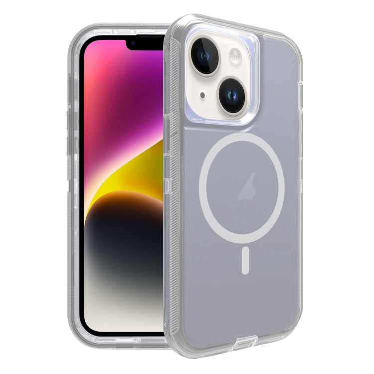 For iPhone 14 Shockproof MagSafe Magnetic Phone Case(Transparent Grey) - iPhone 14 Cases by PMC TechLife | Online Shopping South Africa | PMC TechLife