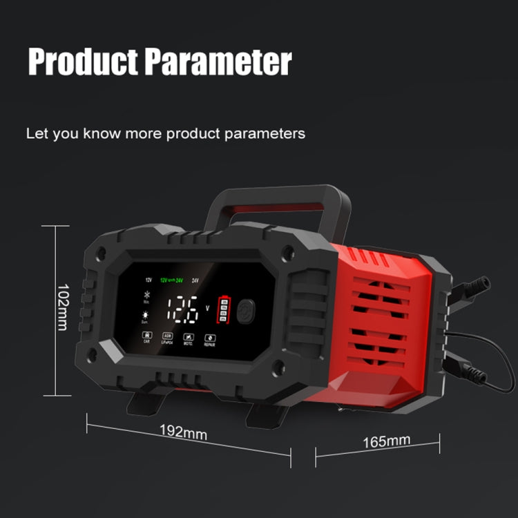 FOXSUR 12V / 24V 20A 300W Portable Motorcycle Car Smart Battery Charger(UK Plug) - free shipping - PMC TechLife - Order now!