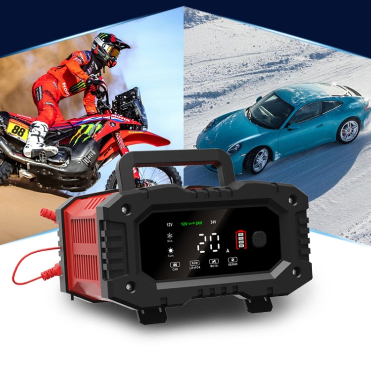 FOXSUR 12V / 24V 20A 300W Portable Motorcycle Car Smart Battery Charger(US Plug) - free shipping - PMC TechLife - Order now!