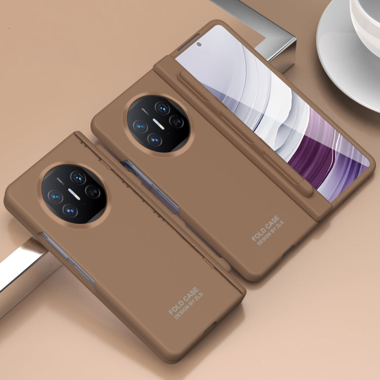 For Huawei Mate X5 Extraordinary Series Hinged Folding Full Coverage Phone Case with Pen Slot & Stylus(Coffee) - Huawei Cases by PMC TechLife | Online Shopping South Africa | PMC TechLife | Buy Now Pay Later Mobicred