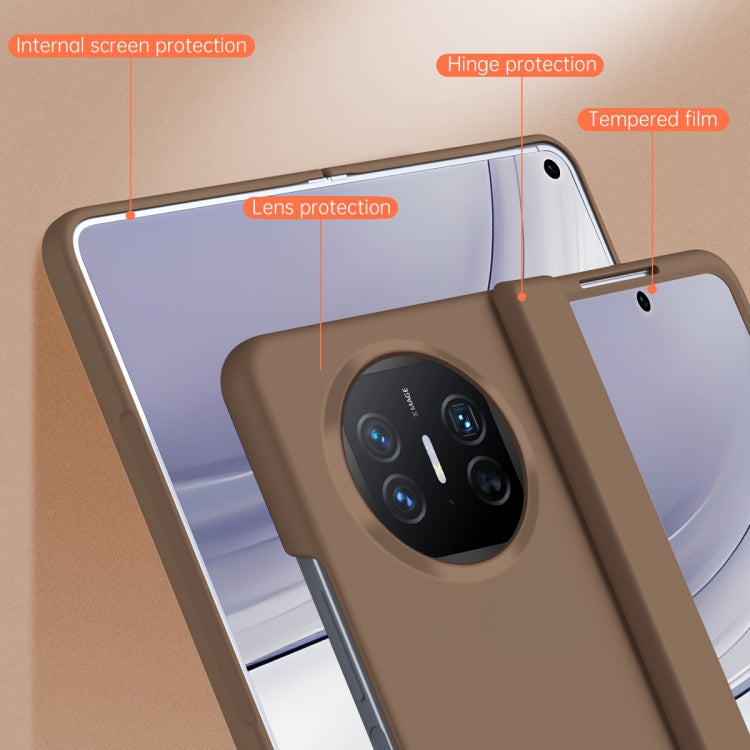 For Huawei Mate X5 Extraordinary Series Hinged Folding Full Coverage Phone Case with Pen Slot & Stylus(Coffee) - Huawei Cases by PMC TechLife | Online Shopping South Africa | PMC TechLife | Buy Now Pay Later Mobicred