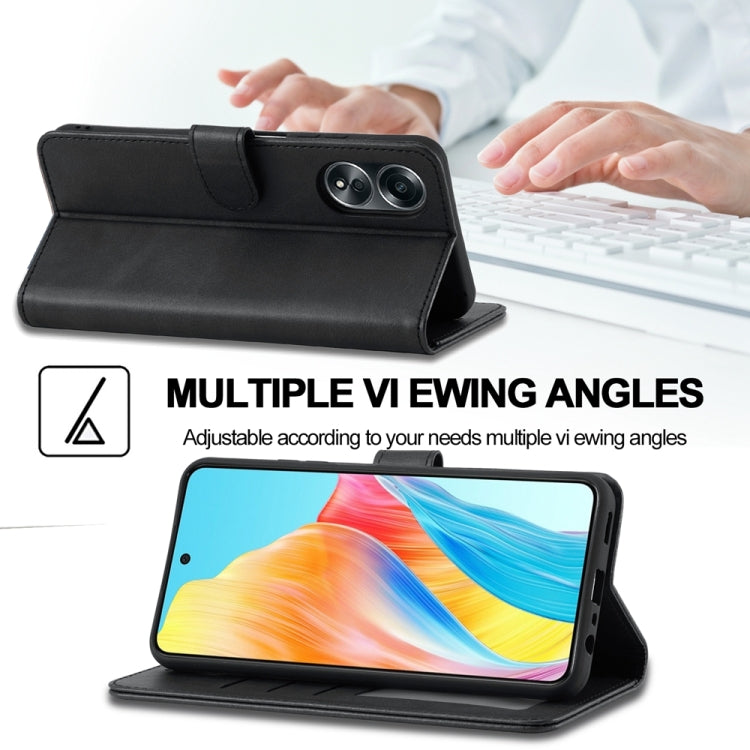 For OPPO A18 4G / A38 4G LC.IMEEKE Calf Texture Horizontal Flip Leather Case(Black) - OPPO Cases by LC.IMEEKE | Online Shopping South Africa | PMC TechLife | Buy Now Pay Later Mobicred