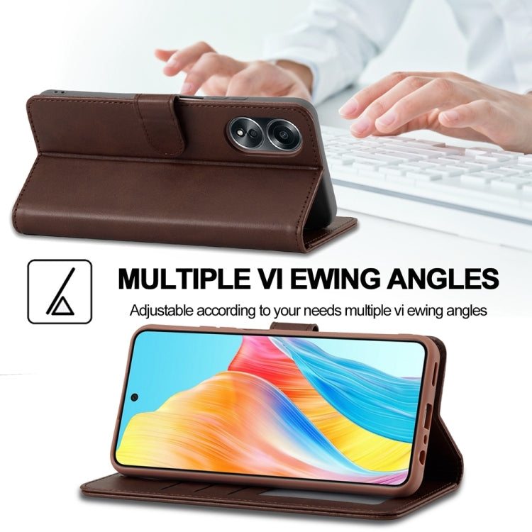 For OPPO Reno8 T 4G LC.IMEEKE Calf Texture Horizontal Flip Leather Case(Brown) - OPPO Cases by LC.IMEEKE | Online Shopping South Africa | PMC TechLife | Buy Now Pay Later Mobicred