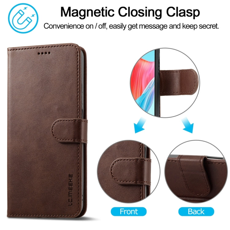 For OPPO Reno8 T 4G LC.IMEEKE Calf Texture Horizontal Flip Leather Case(Brown) - OPPO Cases by LC.IMEEKE | Online Shopping South Africa | PMC TechLife | Buy Now Pay Later Mobicred