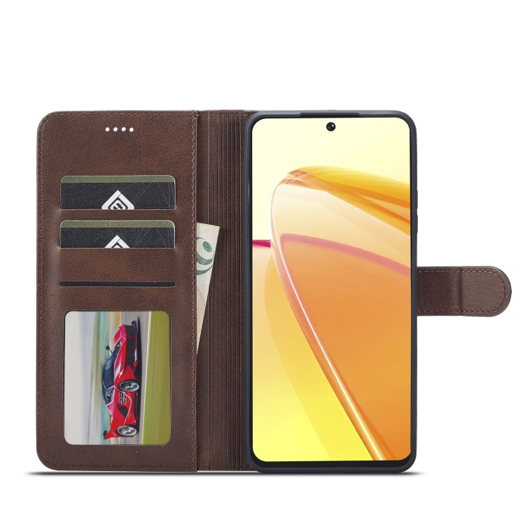 For Realme C55 LC.IMEEKE Calf Texture Horizontal Flip Leather Case(Brown) - free shipping - PMC TechLife - Order now!