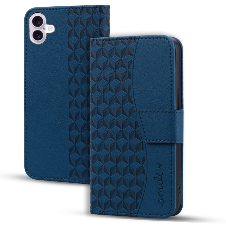 For iPhone 16 Business Diamond Buckle Leather Phone Case with Lanyard(Royal Blue) - iPhone 16 Cases by PMC TechLife | Online Shopping South Africa | PMC TechLife | Buy Now Pay Later Mobicred