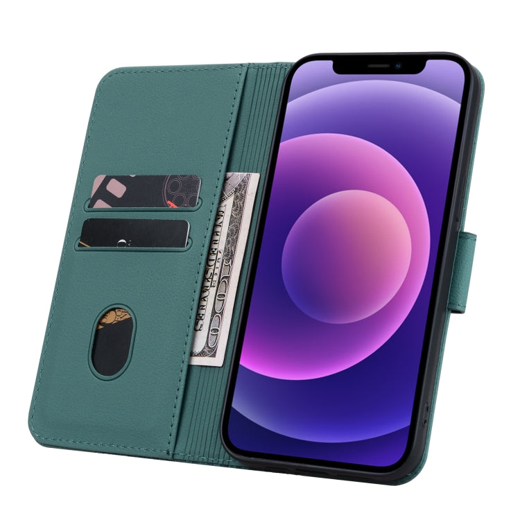 For iPhone 16 Pro Business Diamond Buckle Leather Phone Case with Lanyard(Green) - iPhone 16 Pro Cases by PMC TechLife | Online Shopping South Africa | PMC TechLife | Buy Now Pay Later Mobicred