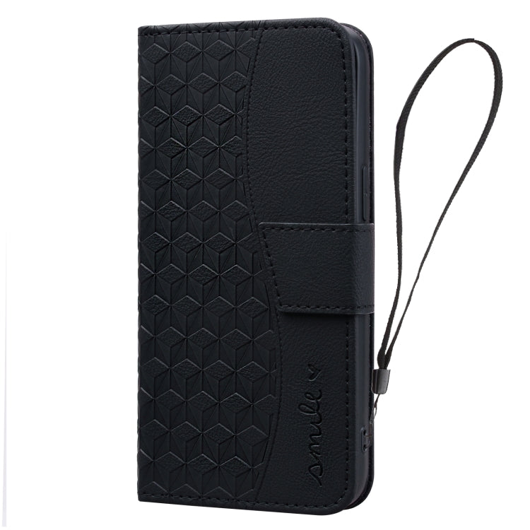 For iPhone 16 Pro Business Diamond Buckle Leather Phone Case with Lanyard(Black) - iPhone 16 Pro Cases by PMC TechLife | Online Shopping South Africa | PMC TechLife | Buy Now Pay Later Mobicred