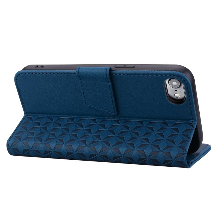 For iPhone 16e Business Diamond Buckle Leather Phone Case with Lanyard(Royal Blue) - free shipping - PMC TechLife - Order now!
