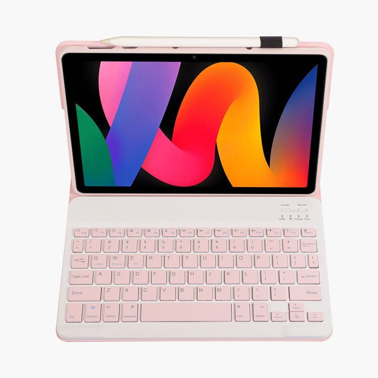 For Xiaomi Redmi Pad SE 11 inch A0N9 Lambskin Texture Ultra-thin Detachable Bluetooth Keyboard Leather Case(Pink) - Xiaomi Keyboard by PMC TechLife | Online Shopping South Africa | PMC TechLife | Buy Now Pay Later Mobicred