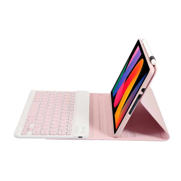 For Xiaomi Redmi Pad SE 11 inch A0N9 Lambskin Texture Ultra-thin Detachable Bluetooth Keyboard Leather Case(Pink) - Xiaomi Keyboard by PMC TechLife | Online Shopping South Africa | PMC TechLife | Buy Now Pay Later Mobicred