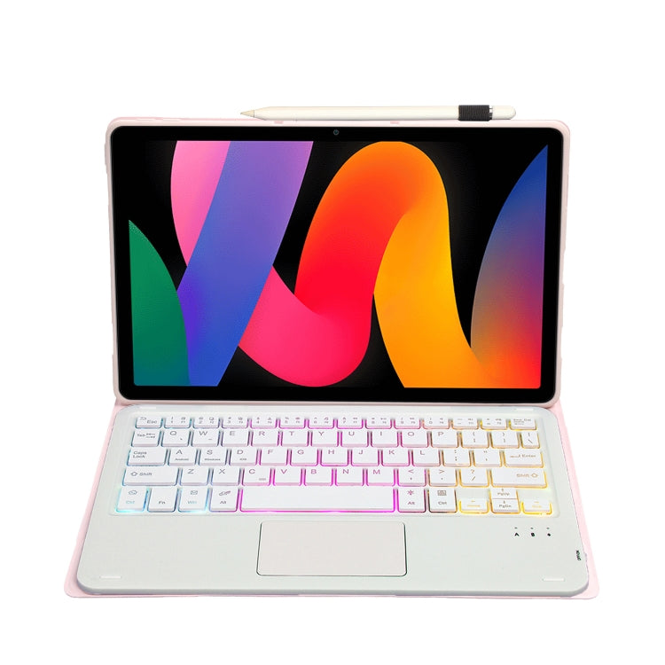 For Xiaomi Redmi Pad SE 11 inch A0N9-AS Lambskin Texture Ultra-thin Detachable Backlight Bluetooth Keyboard Leather Case with Touchpad(Pink) - Others Keyboard by PMC TechLife | Online Shopping South Africa | PMC TechLife