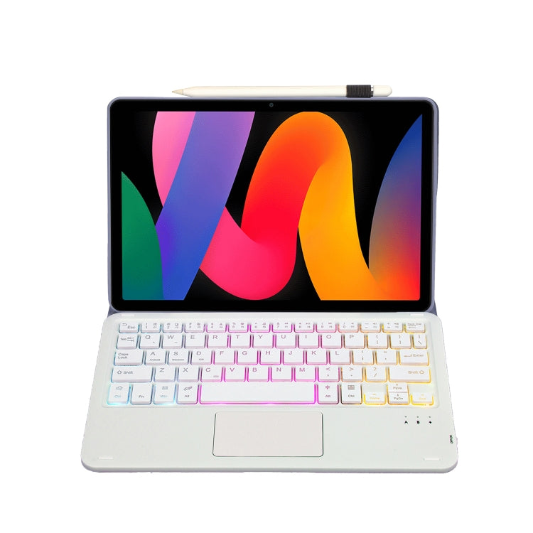 For Xiaomi Redmi Pad SE 11 inch A0N9-AS Lambskin Texture Ultra-thin Detachable Backlight Bluetooth Keyboard Leather Case with Touchpad(Purple) - Others Keyboard by PMC TechLife | Online Shopping South Africa | PMC TechLife