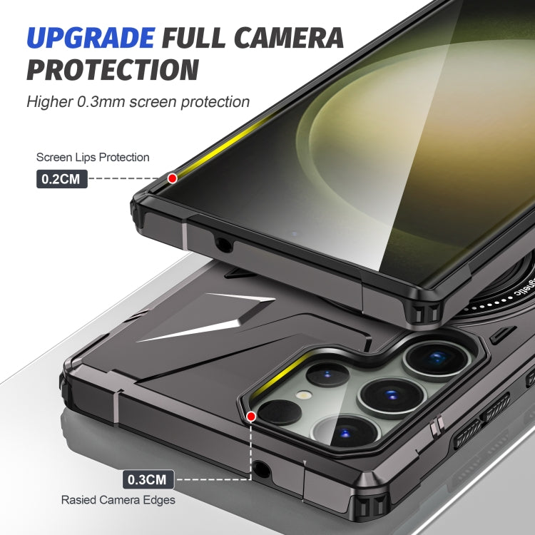 For Samsung Galaxy S23 5G MagSafe Magnetic Shockproof Phone Case with Ring Holder(Dark Grey) - Galaxy S23 5G Cases by PMC TechLife | Online Shopping South Africa | PMC TechLife